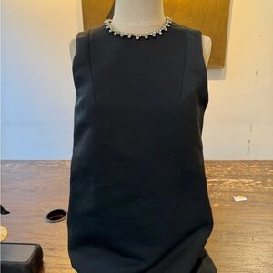 AREA NYC Black Crystal Heart Cutout Mini Dress [S] Open Back Rhinestone